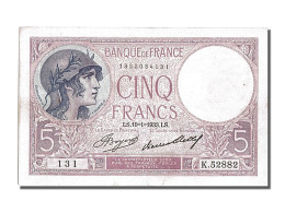 Billet, France, 5 Francs, 5 F 1917-1940 ''Violet'', 1933, 1933-01-19, SUP+ - 5 F 1917-1940 ''Violet''