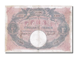 Billet, France, 50 Francs, 50 F 1889-1927 ''Bleu Et Rose'', 1909, 1909-05-27 - 50 F 1889-1927 ''Bleu Et Rose''