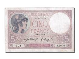 Billet, France, 5 Francs, 5 F 1917-1940 ''Violet'', 1921, 1921-02-14, TTB - 5 F 1917-1940 ''Violet''