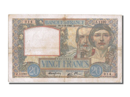 Billet, France, 20 Francs, 20 F 1939-1942 ''Science Et Travail'', 1940 - 20 F 1939-1942 ''Science Et Travail''