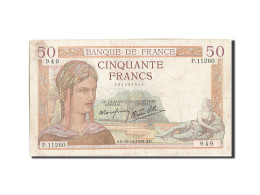 Billet, France, 50 Francs, 50 F 1934-1940 ''Cérès'', 1939, 1939-10-19, TB+ - 50 F 1934-1940 ''Cérès''