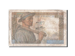 Billet, France, 10 Francs, 10 F 1941-1949 ''Mineur'', 1942, 1942-10-15, B - 10 F 1941-1949 ''Mineur''