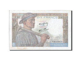 Billet, France, 10 Francs, 10 F 1941-1949 ''Mineur'', 1944, 1944-01-20, TTB - 10 F 1941-1949 ''Mineur''