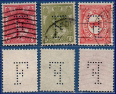 Nederland 5 Cent Bontkraag Perfin "F" Furness Shipping Company Rotterdam - Netherlands - Used Stamps