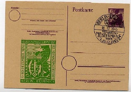 BERLIN P4 ZC/03e Postkarte WARENMUSTERMESSE Sost  1945 - Enteros Postales