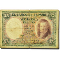 Billet, Espagne, 25 Pesetas, 1931, 1931-04-25, KM:81, B - 1-2-5-25 Pesetas
