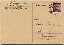 WESTSACHSEN P15 Postkarte Glauchau - Chemnitz 1945  Kat. 30,00 € - Entiers Postaux