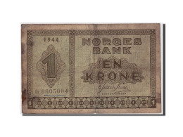 Billet, Norvège, 1 Krone, 1944, Undated, KM:15a, B+ - Norway