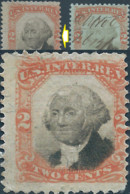 United States,U.S.A 1871-72,Internal Revenue Documentary Stamp 2c Orange & Black Light Silk Paper Rare &1874 Colored  2c - Revenues