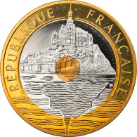 Monnaie, France, Mont Saint Michel, 20 Francs, 2001, Proof, FDC, Tri-Metallic - Pruebas