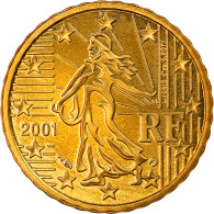 Monnaie, France, 10 Euro Cent, 2001, Paris, Proof, FDC, Laiton, KM:1285 - Pruebas