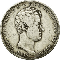 Monnaie, États Italiens, SARDINIA, Carlo Alberto, 5 Lire, 1835, Torino, TB+ - Piemont-Sardinien-It. Savoyen