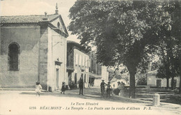 / CPA FRANCE 81 "Réalmont, Le Temple, La Poste" / Le Tarn Illustré - Realmont