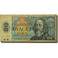 Billet, Tchécoslovaquie, 20 Korun, 1985-1989, 1988, KM:95, B+ - Tchécoslovaquie