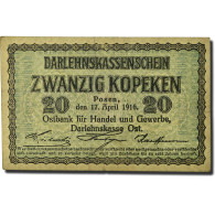 Billet, Allemagne, 20 Kopeken, 1916, 1916-04-17, KM:R120, TB+ - Other & Unclassified