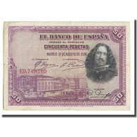 Billet, Espagne, 50 Pesetas, 1928, 1928-08-15, KM:75b, TB - 50 Pesetas