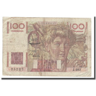 France, 100 Francs, Jeune Paysan, 1952, 1952-09-04, B+, Fayette:28.33, KM:128d - 100 F 1945-1954 ''Jeune Paysan''