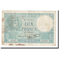 France, 10 Francs, Minerve, 1939, 1939-10-05, B+, Fayette:7.10, KM:84 - 10 F 1916-1942 ''Minerve''