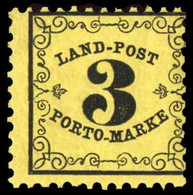 1862, Altdeutschland Baden Landpost, LP 2 Y, ** - Neufs