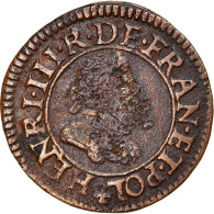 Monnaie, France, Henri III, Denier Tournois, Paris, TTB, Cuivre, CGKL:90 - 1574-1589 Henri III