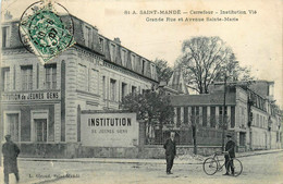 St Mandé * Le Carrefour * Institution De Jeunes Gens Vié * Grande Rue Et Avenue Ste Marie * école - Saint Mande