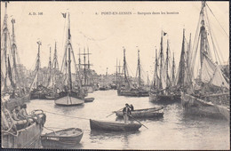CPA De  14 PORT-EN-BESSIN    Barques Dans Les Bassins ANIMEE Avec BATEAUX  Postée Le 7 8 1907  Pour 56 DAMGAN - Port-en-Bessin-Huppain
