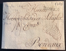 "HAMBURG" 1790 Brief Bunzlau Schlesien (Preussen)>Schroeder Schuyler Bordeaux France(lettre Transit Post Frankreich - Prephilately