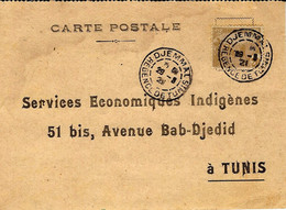 1921- C P Commerciale Affr. 20 C. Oblit. Cad De DJEMMAL - Cartas & Documentos