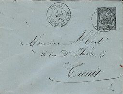 1896- Enveloppe E P 10 C  Oblit. Cad De FERIANA - Cartas & Documentos