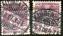 Denmark,1905. Numeral. 2 X 15 Øre Brown-lilac,cancel:Allingaabro,19.08.1907:Kjobenhaven,26.03.1908,used,as Scan - Otros & Sin Clasificación