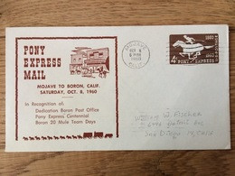 USA America 1960, Pony Express Mail, Mojave To Boron, Sent To San Diego California - Storia Postale