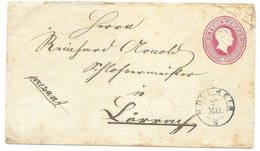 Baden Muellheim To Loerrach 1867 With Train Cancel Heidelberg-Basel And Arrival Cancel On Back - Interi Postali