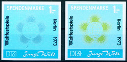 DDR 1973 Michel-# Nb " 2x Weltfestspiele Junge Welt Dabei 1x Fehlende Farbe Orange " Michel Nb VIGNETTE - Non Classificati