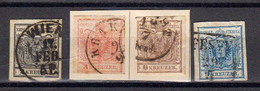 Autriche 1850 Empire Valeur En Kreuzer Yvert 2 / 5 Obliteres. - Used Stamps
