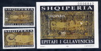 ALBANIA 1998 Shroud Of Glavanica Set Of 2 + Block MNH / **.  Michel 2666-67, Block 115 - Albania