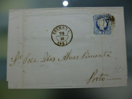 D.PEDRO V - L.DUPLAS - CUNHO II - DE COIMBRA  AO PORTO - Cartas & Documentos