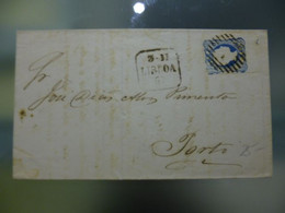 D.PEDRO V - L.DUPLAS - CUNHO II - DE LISBOA  AO PORTO - Cartas & Documentos