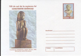 ART, SCULPTURE, CONSTANTIN BRANCUSI- WISDOM OF THE EARTH, COVER STATIONERY, ENTIER POSTAL, 2001, ROMANIA - Sculpture