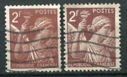 21068 FRANCE N°653° 2F Type Iris : Faciales Et Légendes Maigres + Normal 1944  TB - Used Stamps