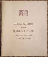 Album Classeur Pour Feuilles Entières , 24 Pages Cristal Pour Ranger 48 Feuilles Format 29,5 X 24cm, Avec Répertoirte - Mint Sheet Albums