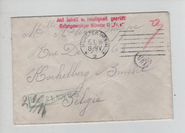 REF3582/ Cover WWI POW-PDG Geprüft Munster 21/Nov/1915 C.Munster 5/1/16 > Koekelberg Brüssel - Prisoners