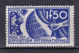 1936 - YVERT N°327 ** MNH - EXPO 1937 - COTE = 80 EUR. - Nuovi