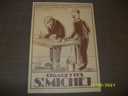 Affiche / Poster - Cigarettes St. Michel - Serie Documentaire Fabrication - N° 8 Mesurage Et Découpage - Other & Unclassified