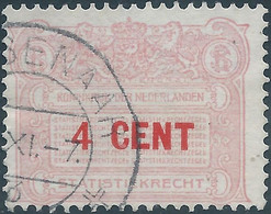 Paesi Bassi-HOLLAND-NETHERLANDS,Statistiekrecht Revenue Fiscal Tax,4 Cent.Obliterated - Fiscaux