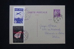 FRANCE - Vignettes De La Foire De Lyon Dont Poste Aérienne Sur Entier Postal En 1937 - L 91321 - Briefe U. Dokumente