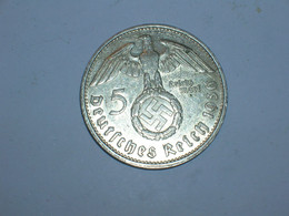 ALEMANIA 5 MARCOS PLATA 1936 F (Hindemburg, Aguila Y Escudo) (4852) - 5 Reichsmark
