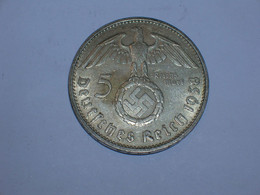ALEMANIA 5 MARCOS PLATA 1938 F (Hindemburg, Aguila Y Escudo) (4864) - 5 Reichsmark
