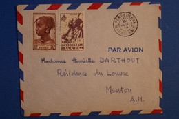 L25 MAURITANIE BELLE LETTRE 1948 PETIT BUREAU PORT ETIENNE POUR MENTON+AFFRANCH INTERESSANT - Brieven En Documenten