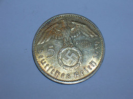 ALEMANIA 5 MARCOS PLATA 1939 F (Hindemburg, Aguila Y Escudo) (4871) - 5 Reichsmark