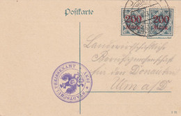 AD Wurttemberg Dienstpost Postkarte 1923 - Wuerttemberg